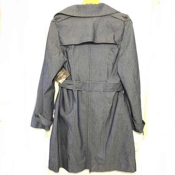 Denim Double Breasted Trench Coat Sz ML NWT by Sterlingwear of Boston - Picture 3 of 16